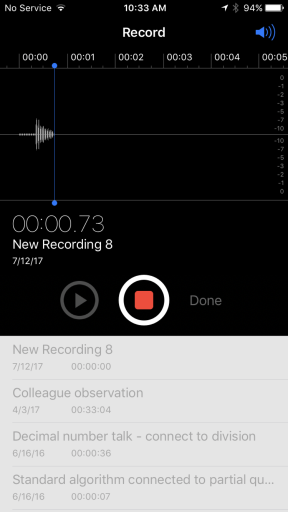 Recording a Voice Memo on iPhone