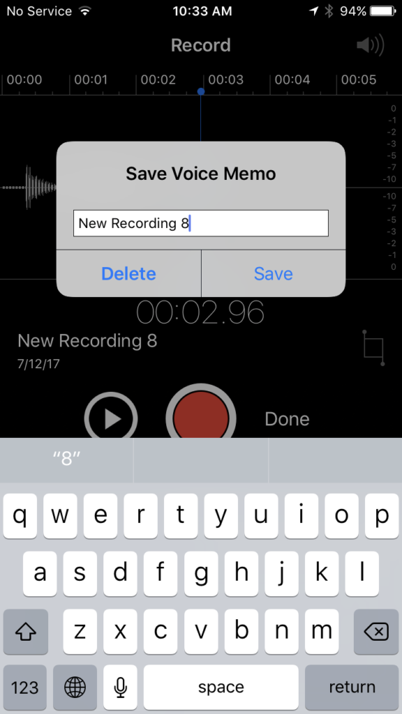 Saving Voice Memo on iPhone